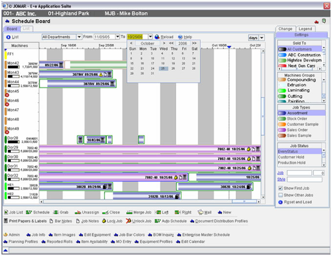 screenshot of visual schedule board
